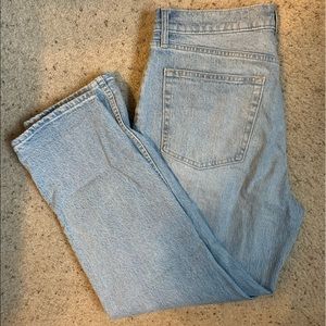 High waisted straight leg jeans